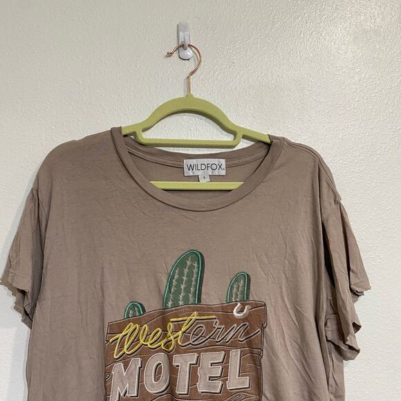 Wildfox USA Rosé Manchester Short Sleeve T-Shirt Sz S NWOT - Picture 3 of 13